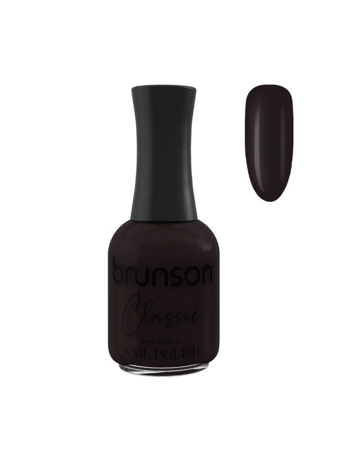 Brunson Classic Nail Polish 18ml Fast Dry Nail Lacquer Nail Harderner Normal Polish Glossy Gel Effect Quick Air Dry Long-Lasting Natural Nail Enamel Salon Quality Manicure Pedicure Regular Polish - Image 1
